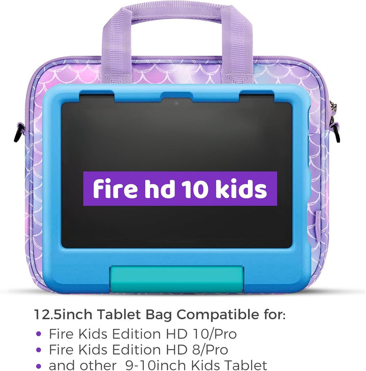 Choco Mocha 12.5 Zoll Kinder Tablet Tasche, Tablet Tasche Hülle für Fire HD 10 8, Fire 10 8 iPad, Ki