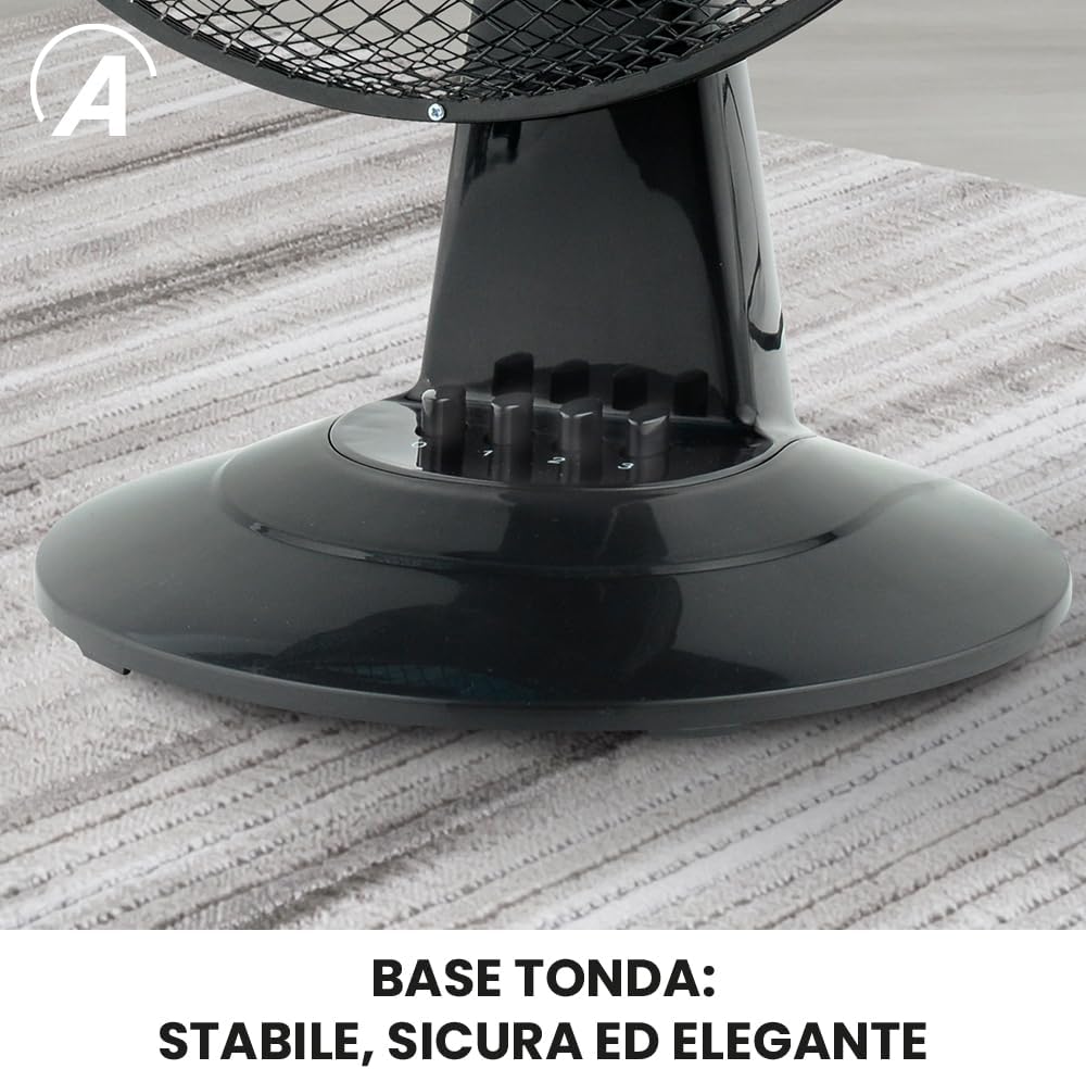 Ardes - AR5ST30N Tischventilator STEELO 30N 5 Flügel - Tischventilator 30 cm Oszillierend mit verste