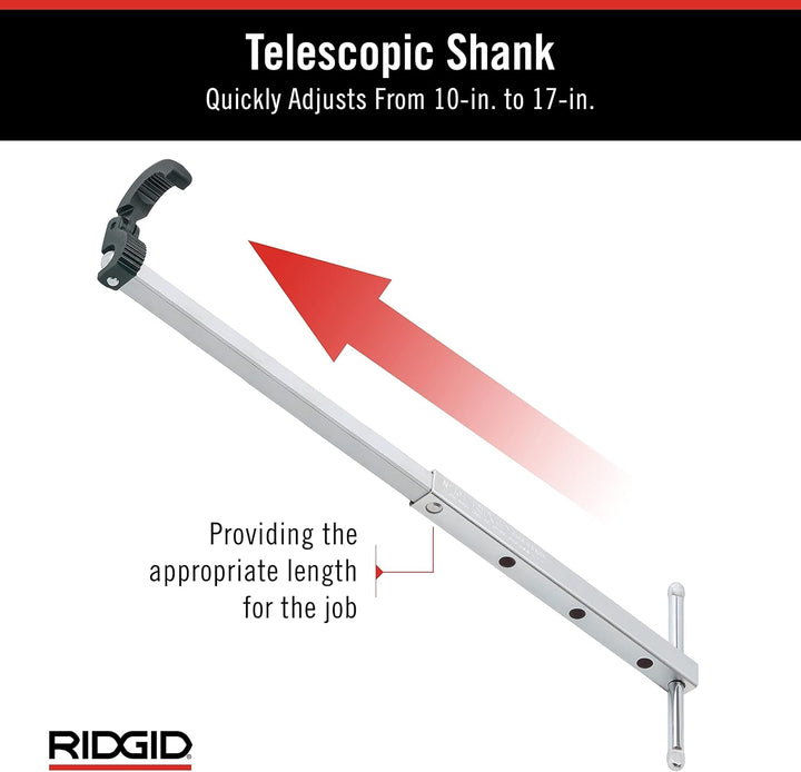 RIDGID 31175 Modell 1017 Teleskop-Standhahnmutternschlüssel, 10" bis 17" einstellbarer Standhahnmutt