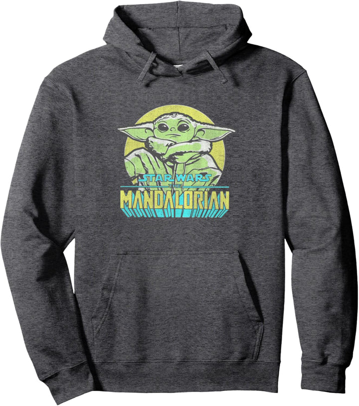 Star Wars: The Mandalorian The Child Pastel Portrait Logo Pullover Hoodie