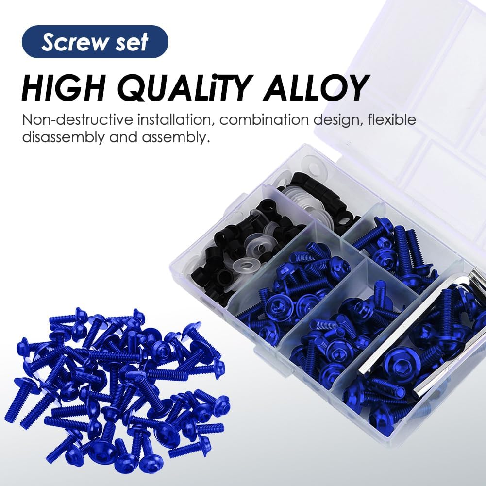 Motorrad Verkleidung Schrauben Kit, Universal M5 M6 Aluminium Windschutzscheibe Karosserie Schrauben