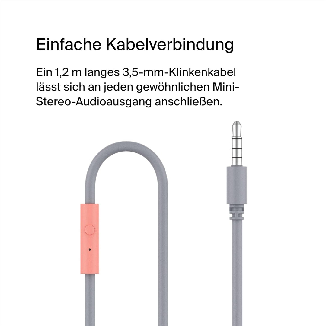 Belkin Sound Form Mini On-Ear-Kopfhörer mit Kabel für Kinder, Mit integriertem Mikrofon für die Schu