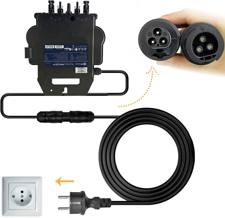 APsystems Mikrowechselrichter mit WLAN & Bluetooth, PV VDE Zertifiziert, Plug & Play Wechselrichter