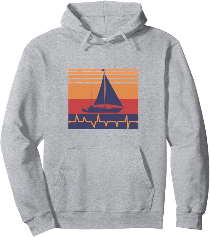 Segelboot Heartbeat Segler & Kapitän Pullover Hoodie