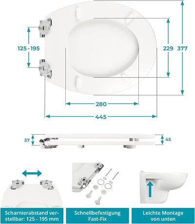 Calmwaters® WC Sitz mit Absenkautomatik, Stein-Motiv Splinter Stone, Holzkern Toilettendeckel, Fast-