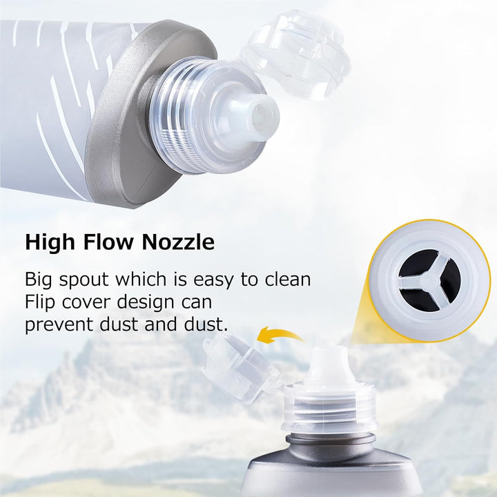 Azarxis TPU Faltbarer Soft Flask, BPA-Frei Trinkblase Trinkflaschen Wasserflasche für Trinkrucksack
