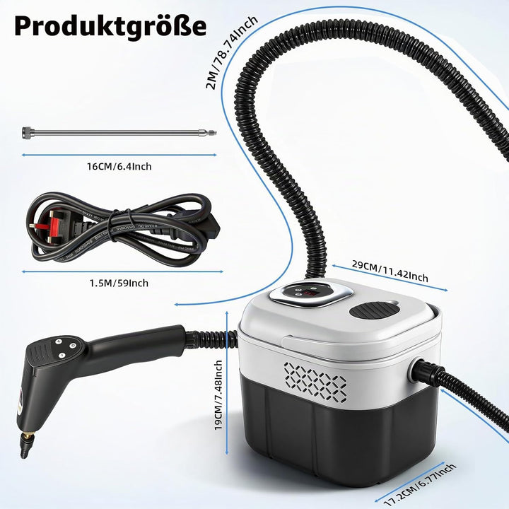 Steam Cleaner,6-Level Adjustable Handle, 15s Heat-Up,1.7L Tank, Portable Steam Cleaner Handheld,Car