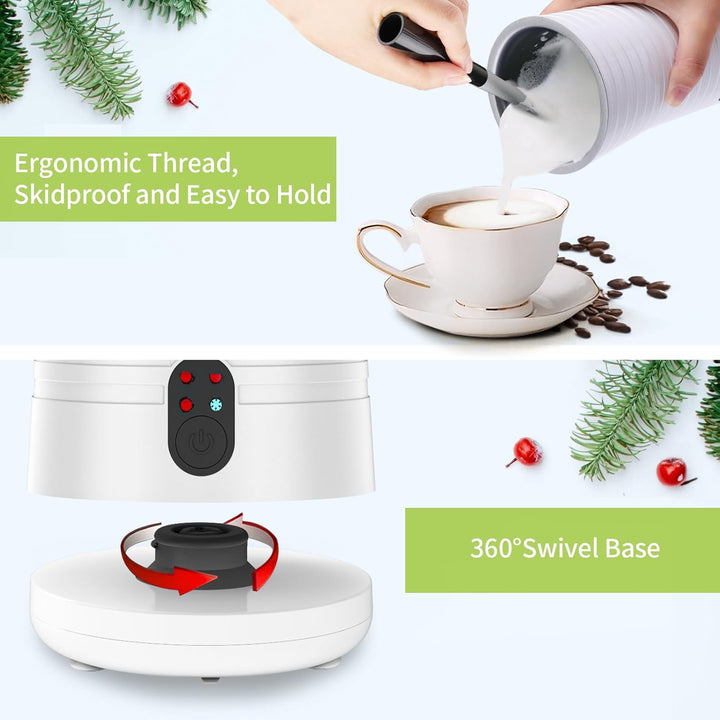 Milchaufschäumer Elektrisch 4-in-1, Milchschäumer für Heisser&Kalter Milchschaum Automatische mit 4