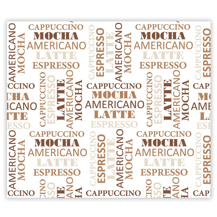 SmartDecoration Herdabdeckplatte Ceranfeldabdeckung aus Glas 60x52 cm Einteilig Motiv "Kaffee" Weiss