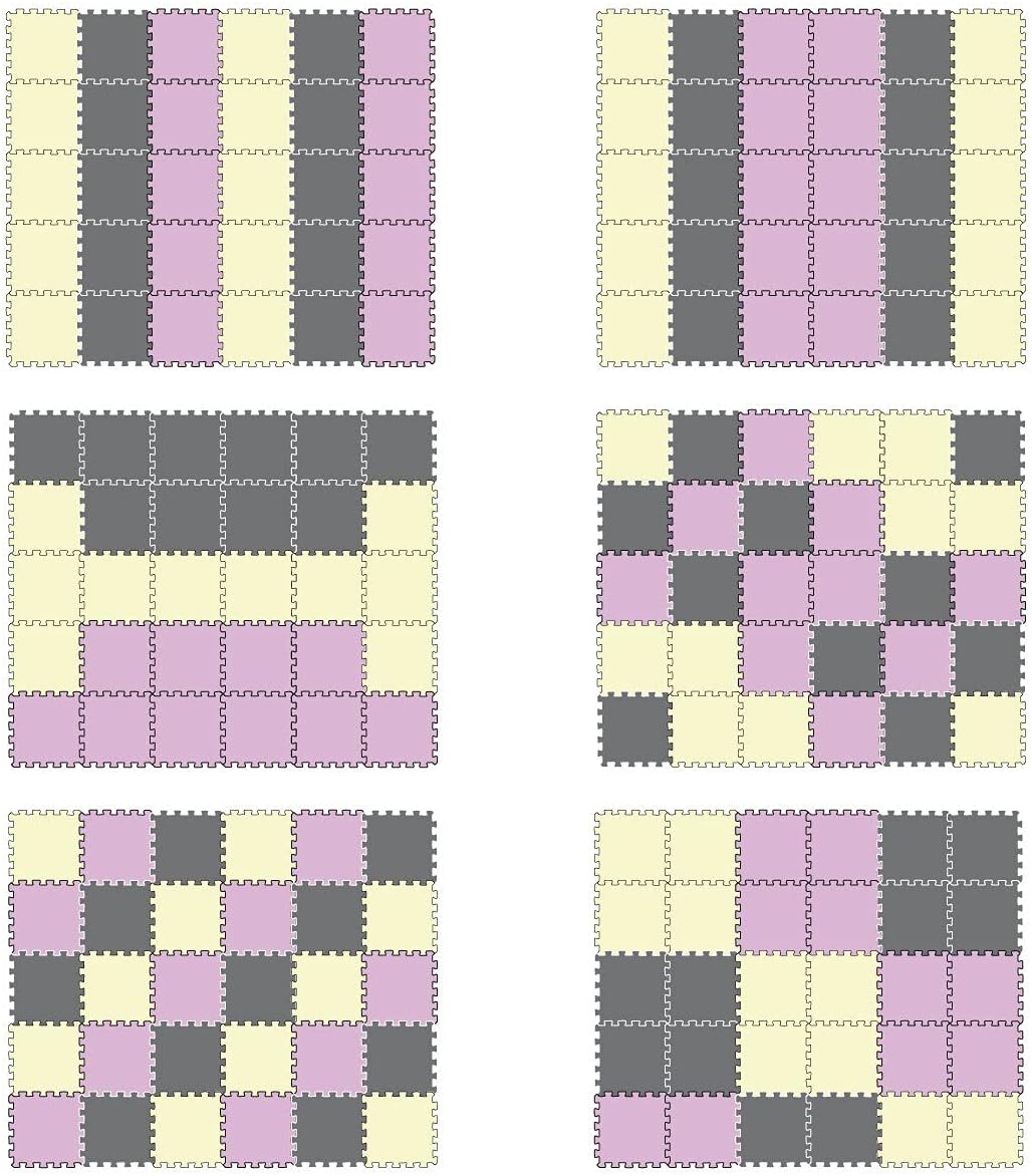LittleTom 27 Teile Spielmatte Baby Puzzlematte ab Null - 30x30 cm Krabbelmatte Bodenmatte Kinder - P