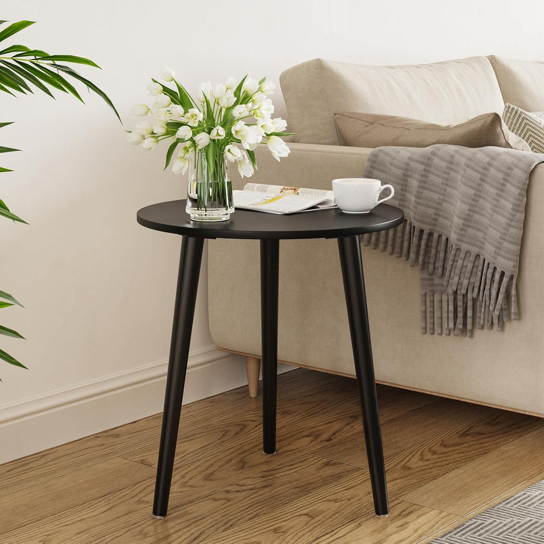 APICIZON Beistelltisch, Couchtisch rund Ø 42 cm, Höhe 51 cm, Sofatisch mit Beinen aus Massivholz, Sk
