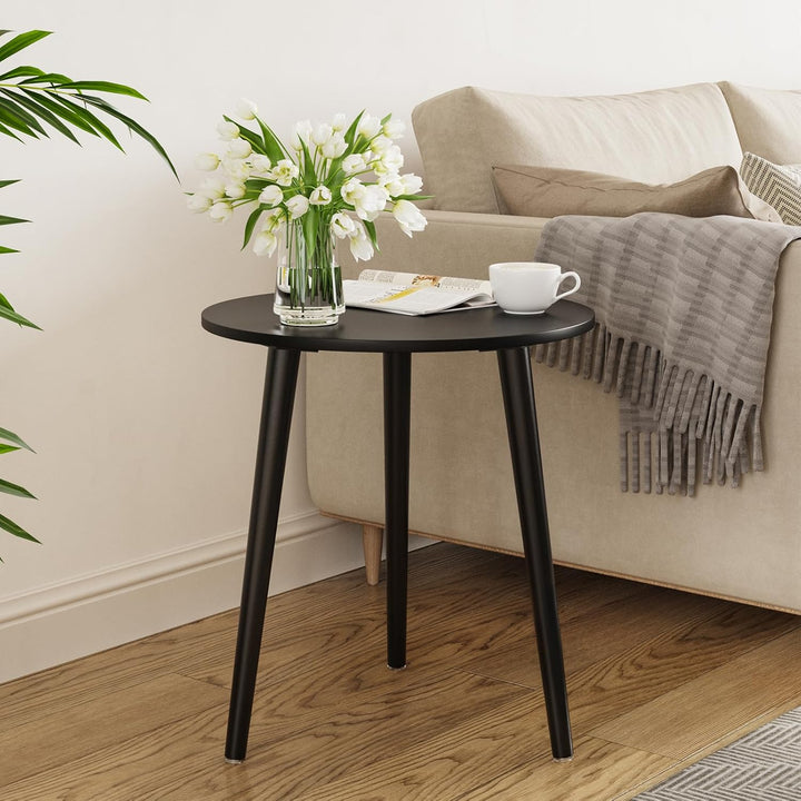 APICIZON Beistelltisch, Couchtisch rund Ø 42 cm, Höhe 51 cm, Sofatisch mit Beinen aus Massivholz, Sk