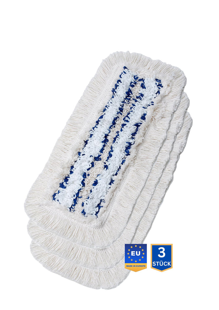Premium Hospital WISCHBEZUG 50CM | 3er Pack | Profi Wischmopp aus Mikrofaser, Baumwolle & Polyester