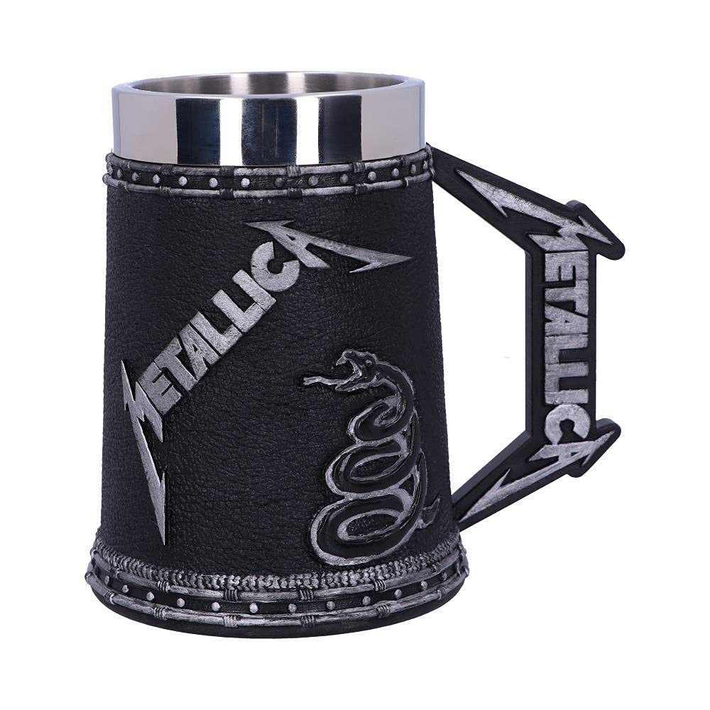 Nemesis Now B5220R0 Bierkrug, offizielles Lizenzprodukt, Metallica Album, 14,5 cm, Schwarz
