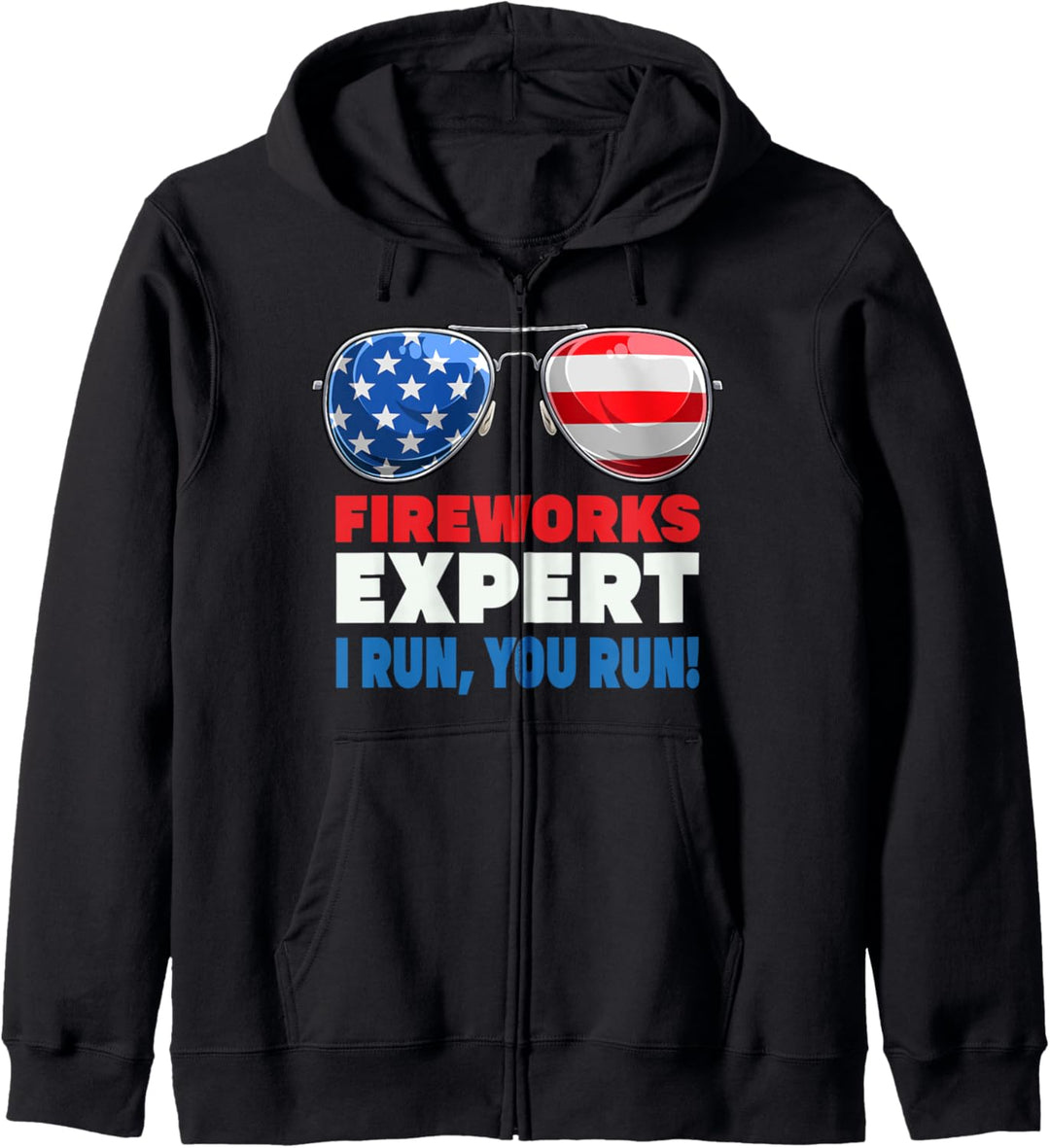 4. Juli-Shirt. FIREWORKS EXPERT USA Flagge Sonnenbrille Kapuzenjacke