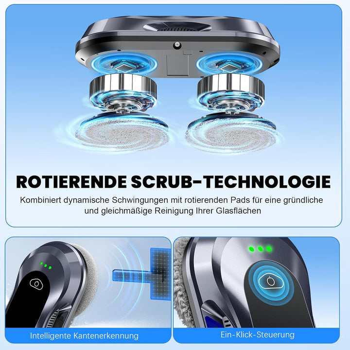 Fensterputzroboter 2026 Neuheit, 6000Pa, Doppeldüsen-Sprühfunktion,