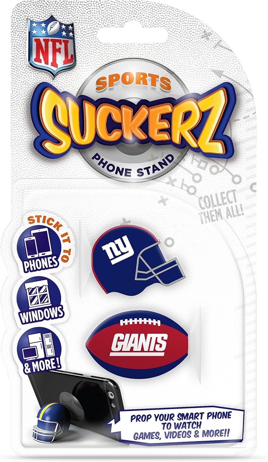 NFL Sports Suckerz New York Giants Football & Helmet Phone Stand