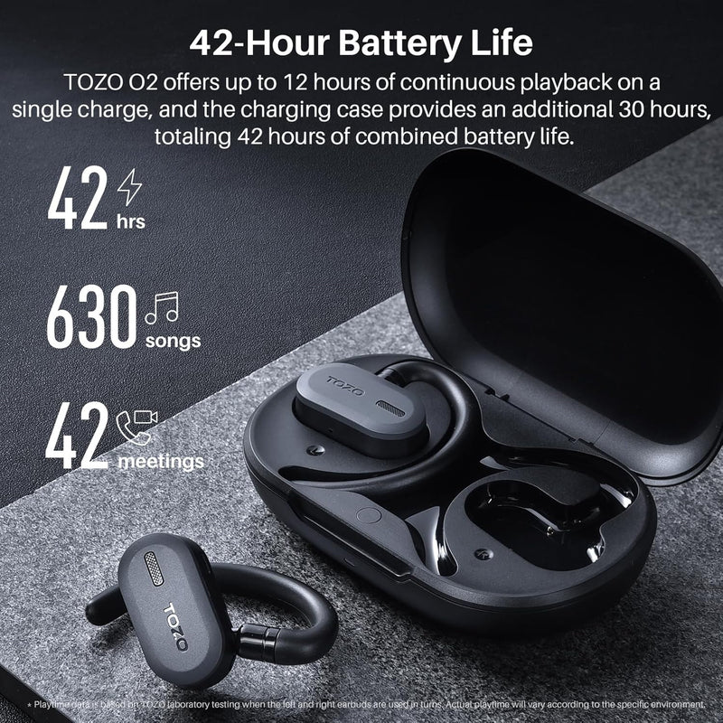 TOZO Open Buds Leichte Bluetooth Kopfhörer Kabellos 5.3 mit Mehrwinkelverstellung, Offenes Ohrdesign