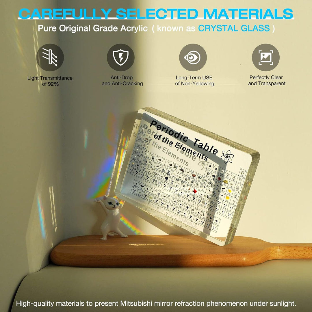 Jeebel Periodensystem der Echten Elementen, Periodensystem aus Acryl der LED Tischlampe mit 83 echte