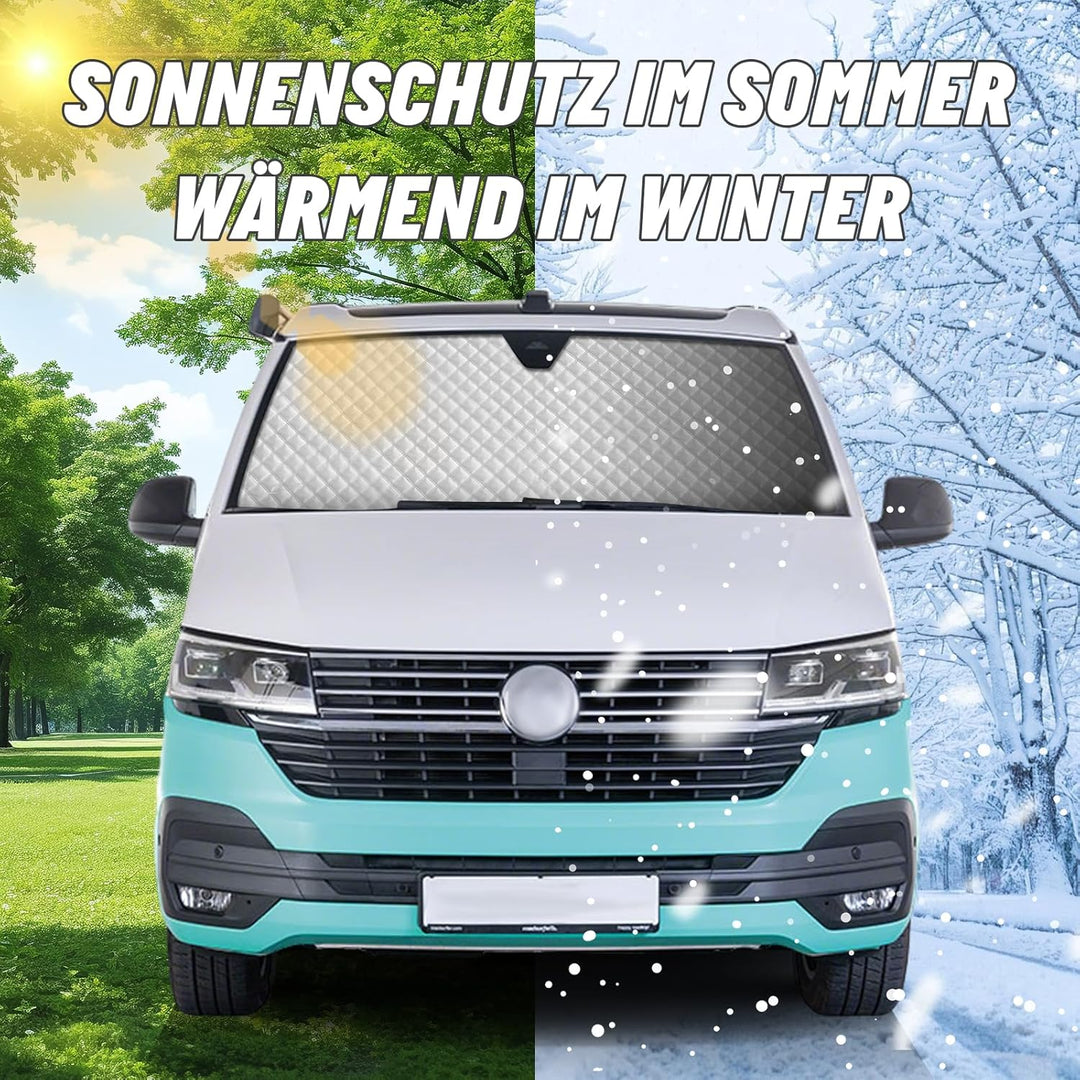 MaxEarn Thermomatte Fahrerhaus passend für VW T5 & T6(ab 2003), Luxus Interne Auto Sonnenblende Fron
