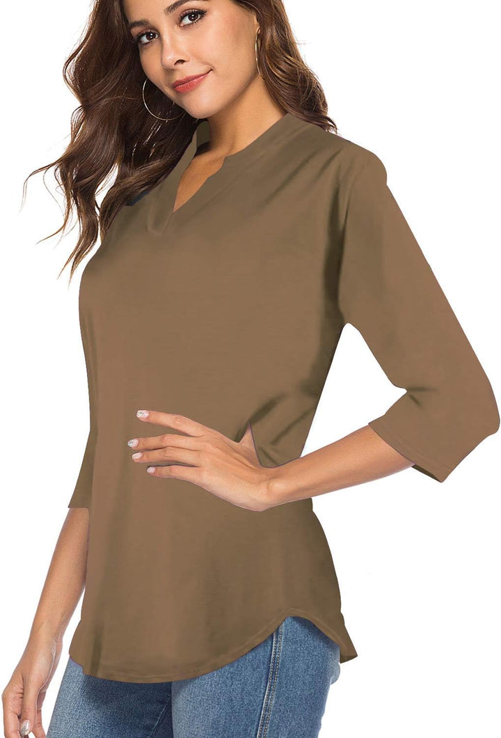 CEASIKERY Damen Shirt Tunic Shirt Tunic S Braun, S Braun