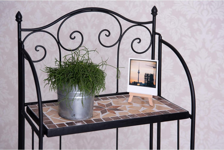 dszapaci Blumentreppe Mosaik 115cm hoch 45cm breit Pflanztreppe Wandregal Garten Metall Mosaik Blume