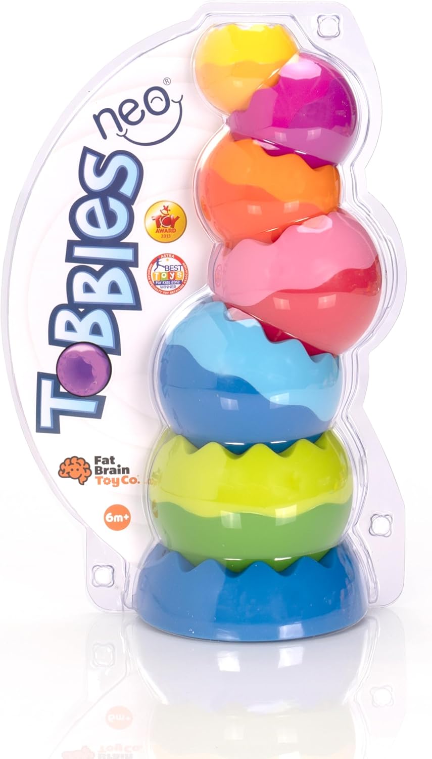 Fat Brain Tobbles Neo, Fat Brain Toys, Stacking Toys for Toddlers, Stacking Toy with Colours, Soft S