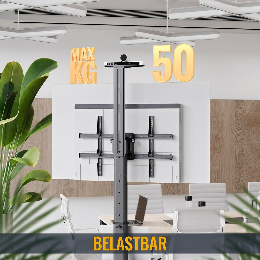RICOO TV Ständer Rollbar Höhenverstellbar Universal für 40-75 Zoll, Fernsehständer mit Rollen FS0364