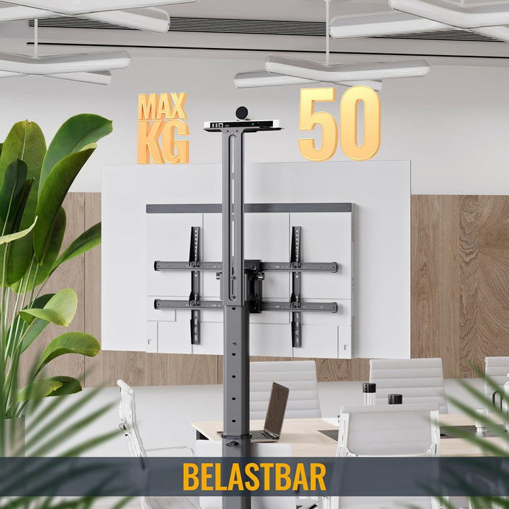 RICOO TV Ständer Rollbar Höhenverstellbar Universal für 40-75 Zoll, Fernsehständer mit Rollen FS0364
