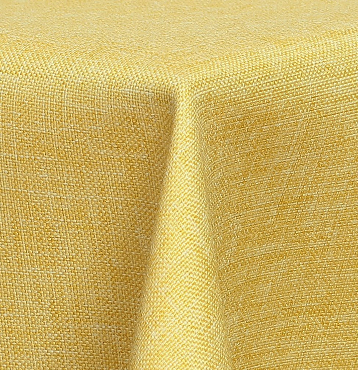 Textil Tischdecke - Leinen Optik - wasserabweisend Eckig (Gelb, ca. 135x180 cm) Gelb ca. 135x180 cm,