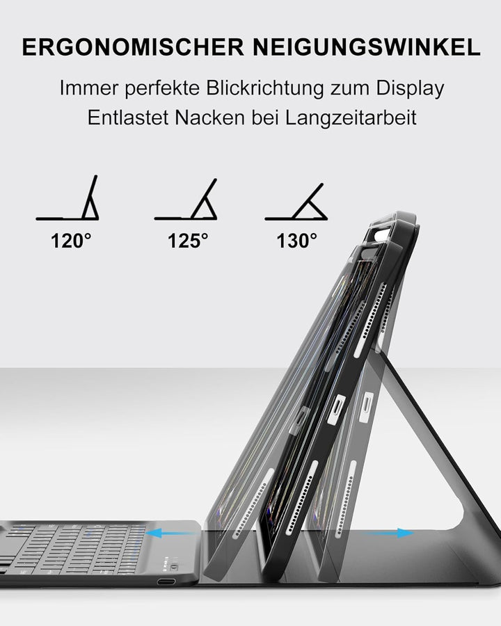Hülle mit Tastatur für das iPad Pro 13" (2025 M5 A3360/A3361/A3362 & 2024 M4 A2925/A3007/A2926), Deu