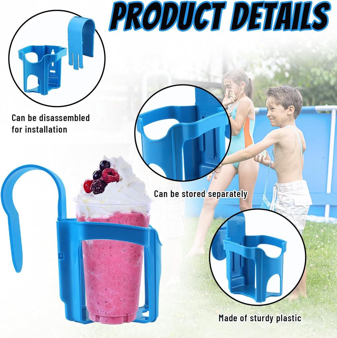 FePen Getränkehalter Pool 4 Stück, Pool Getränkehalter Blau, Pool Becherhalter aus Kunststoff, Multi