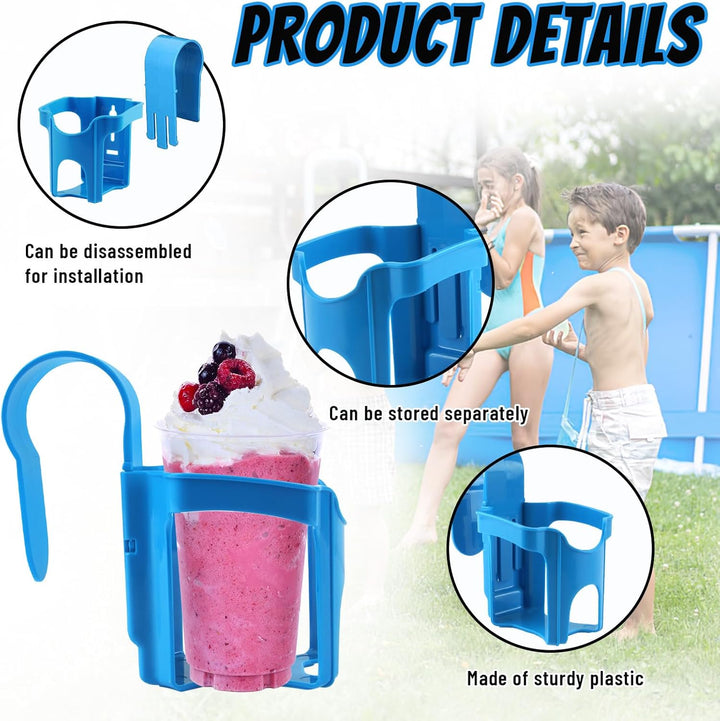 FePen Getränkehalter Pool 4 Stück, Pool Getränkehalter Blau, Pool Becherhalter aus Kunststoff, Multi