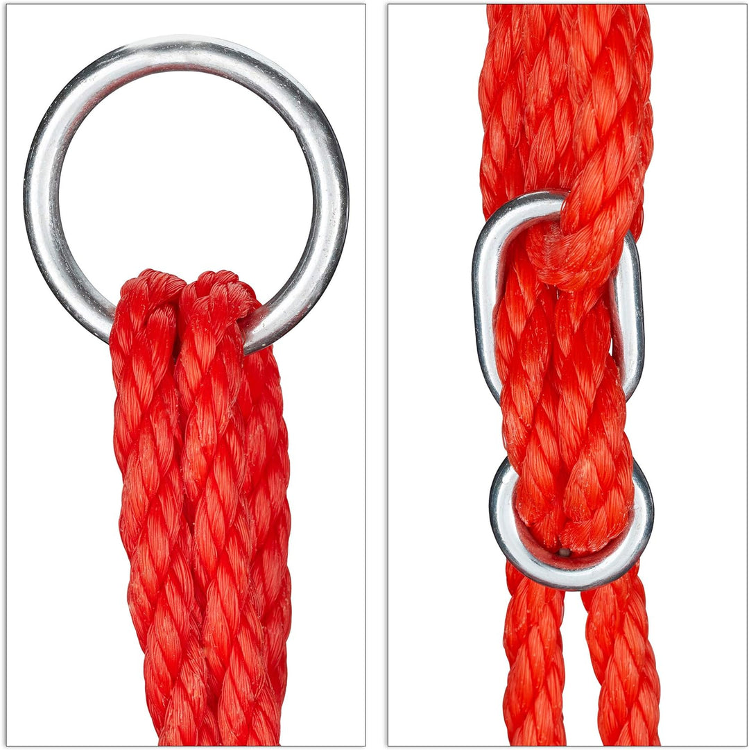 Relaxdays Unisex – Erwachsene, rot Nestschaukel, rund, für Kinder & Erwachsene, verstellbar, Ø 90 cm