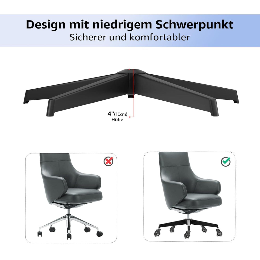 Mastery Mart Bürostuhl Fusskreuz 300 kg, 70 cm Robustes Metallrahmen-Drehkreuz, Universal für 11 mm