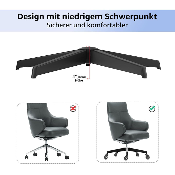 Mastery Mart Bürostuhl Fusskreuz 300 kg, 70 cm Robustes Metallrahmen-Drehkreuz, Universal für 11 mm