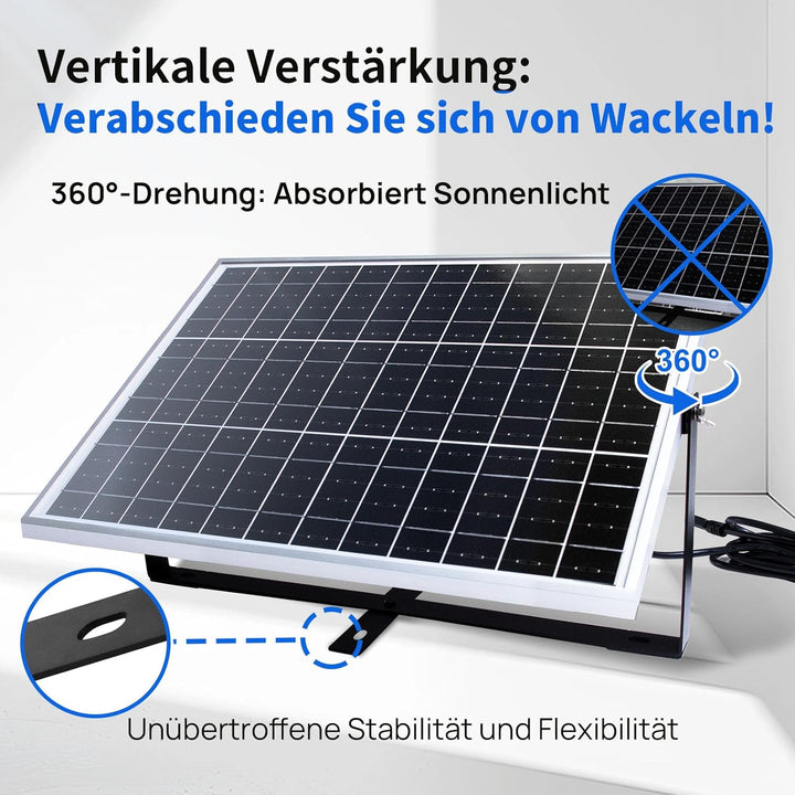 ECO-WORTHY 25W 12V Solar Batterieladegerät, 25W wasserdichtes Solarpanel Kit + verstellbare Halterun