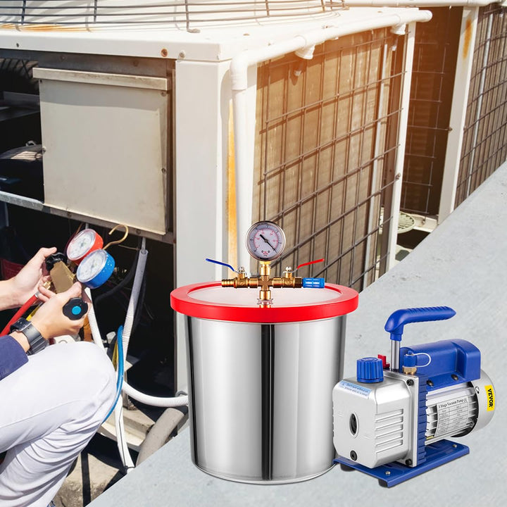 Vakuumkammer mit 3CFM Vakuumpumpe (11.4L)