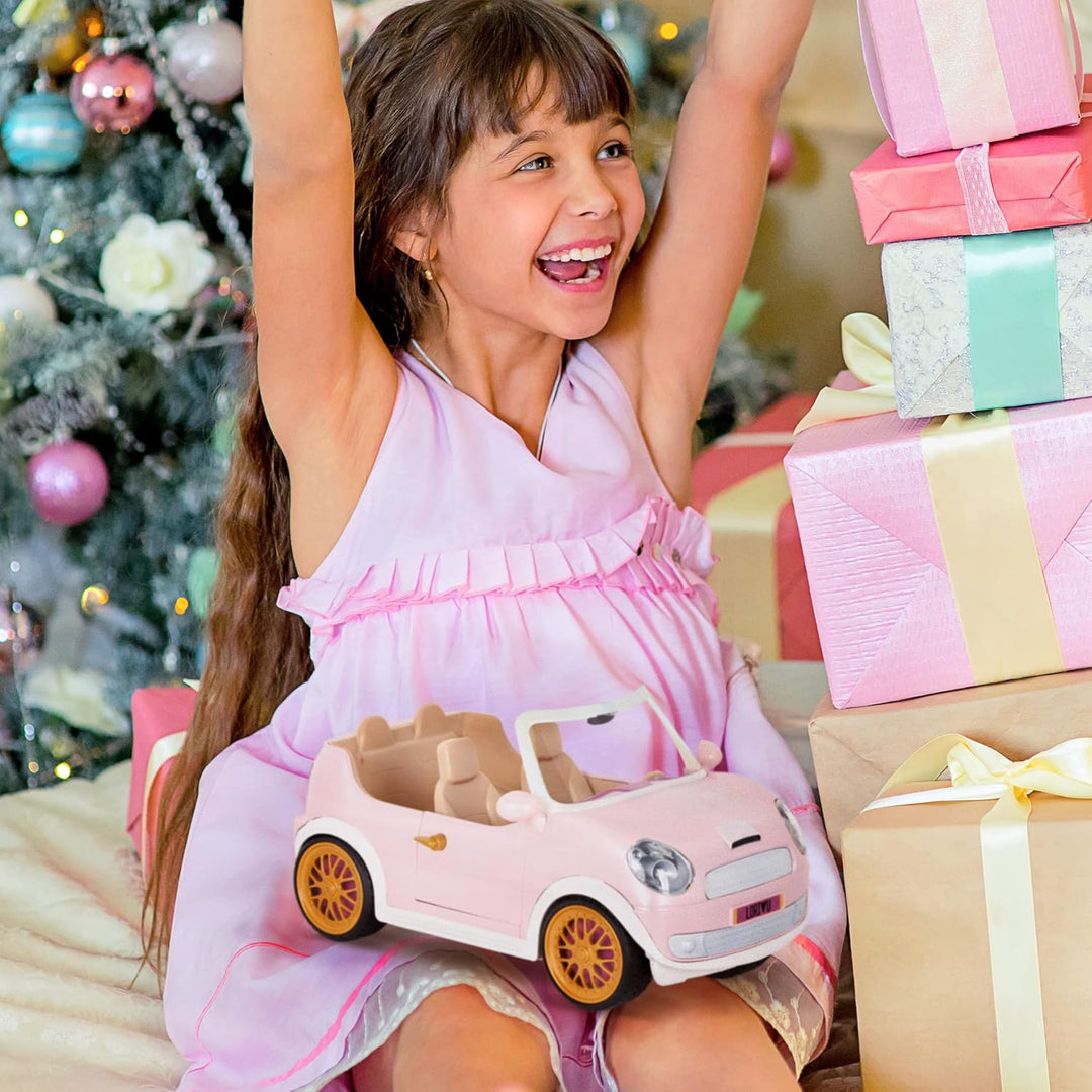 Lori - GEH überall hin! Cabrio-Auto - Hellrosa - Cabrio-Auto für Mini-Puppen - Rosa Fahrzeug für 15