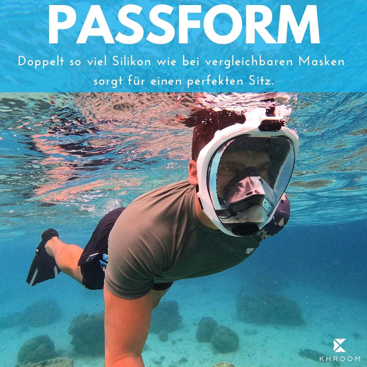 Khroom Schnorchelmaske Erwachsene Vollmaske | In Höhle der Löwen vorgestellt | Unsere Beste CO2 sich
