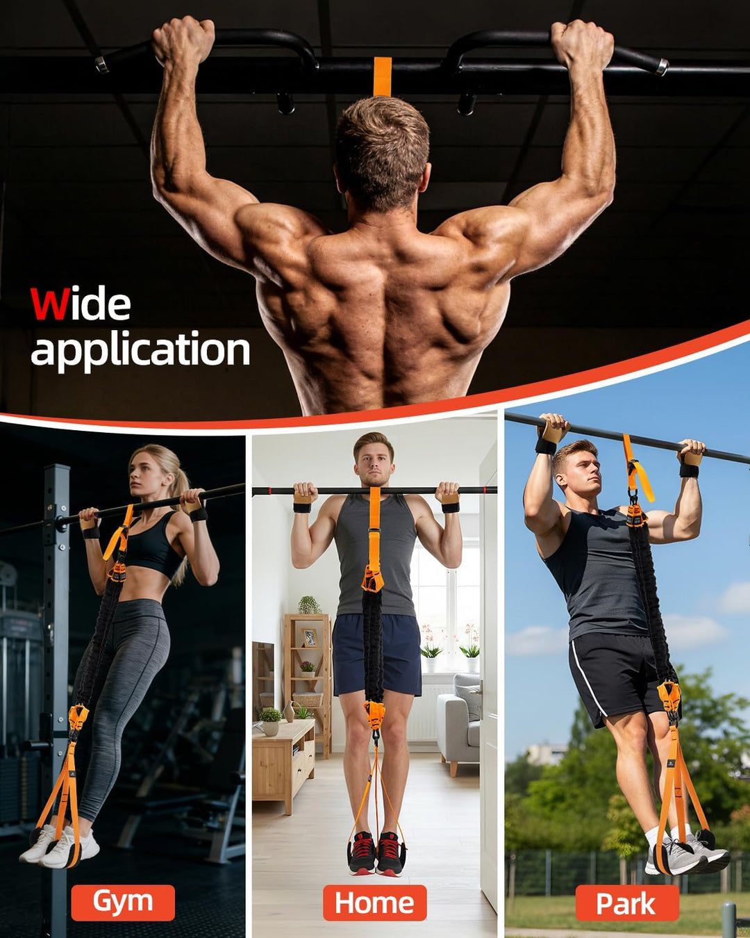 Abahub Klimmzugband Set Klimmzughilfe Widerstandsbänder Pull UP Band für Klimmzüge, Training zu Haus