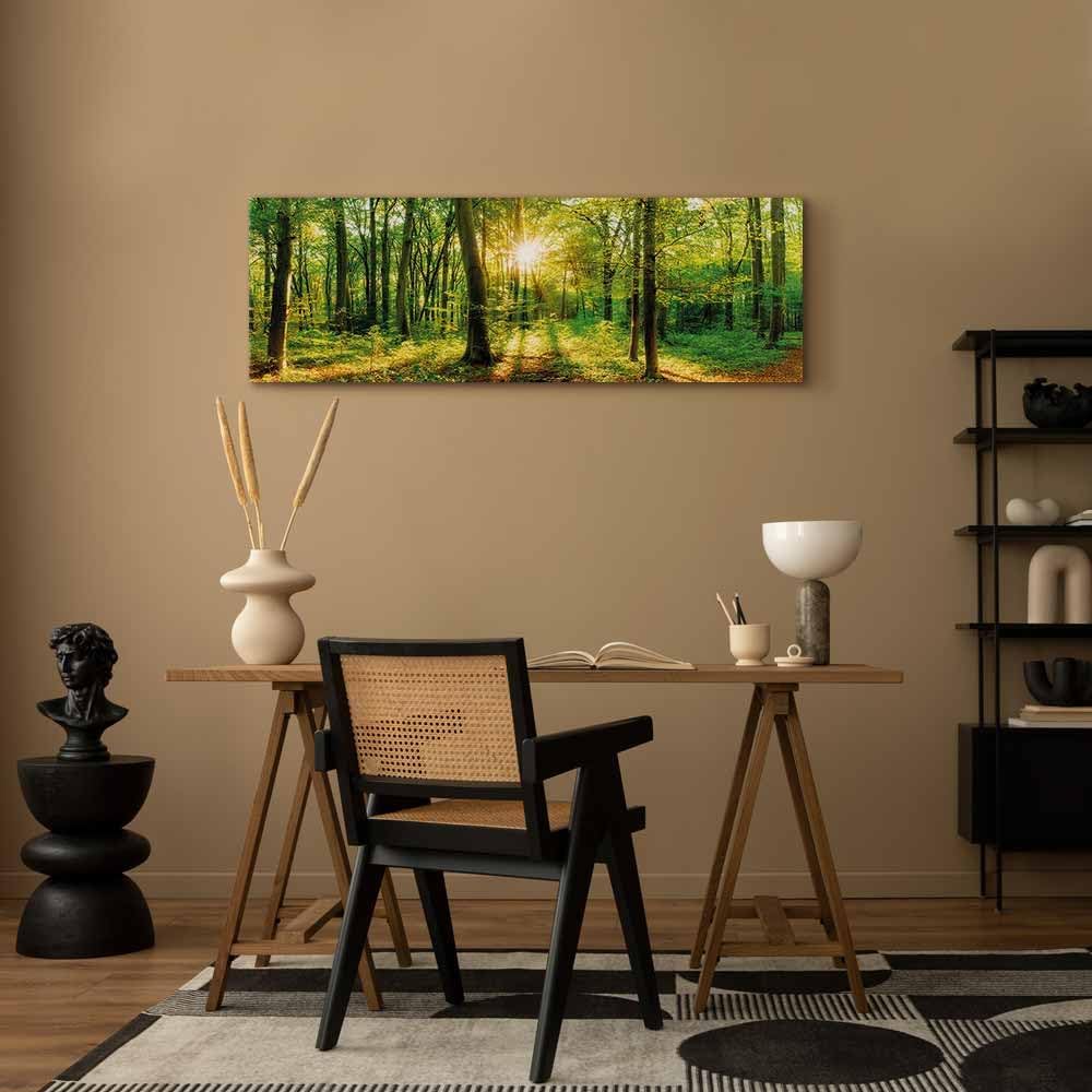 murando Akustikbild Wald 135x45 cm Bilder Akustikschaum Hochleistungsschallabsorber Schallschutz Lei