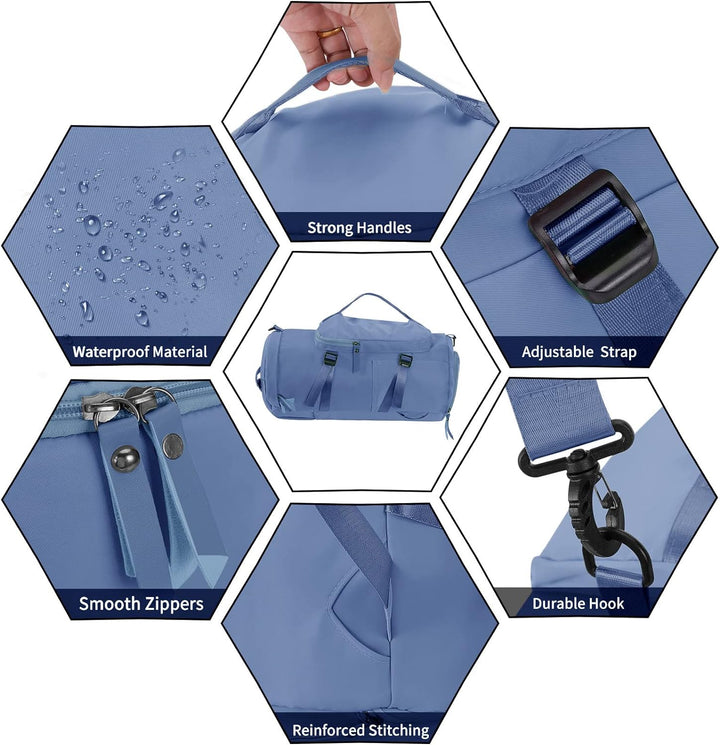 HAWEE Unisex Sporttasche mit Rucksackfunktion Reisetasche mit Schuhfach Gross Reiserucksack Wasserdi