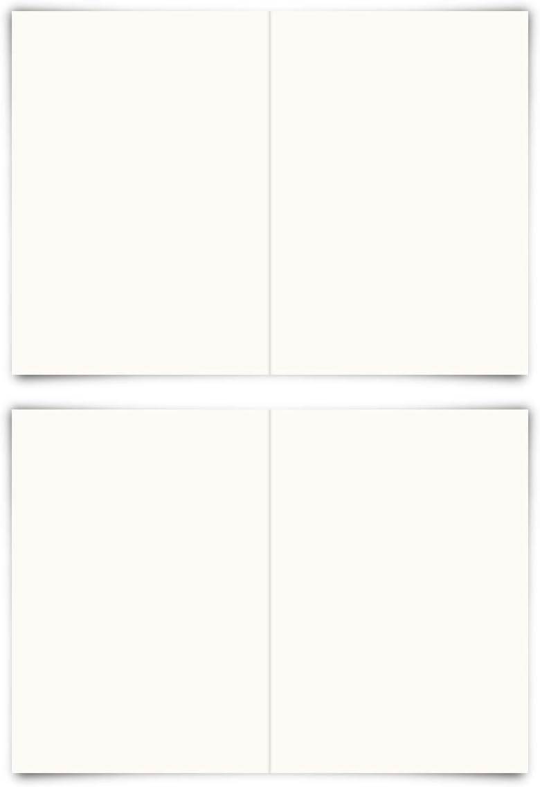 50 Blanko Klappkarten DIN A5 hoch 210x148mm Naturpapier 300g/qm Set Papier wählbar 50er Set Naturpap