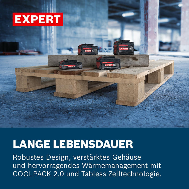 Bosch EXPERT 18V System Hochleistungs-Starter-Set EXBA18V-40 kombiniert mit Schnellladegerät GAL 12V