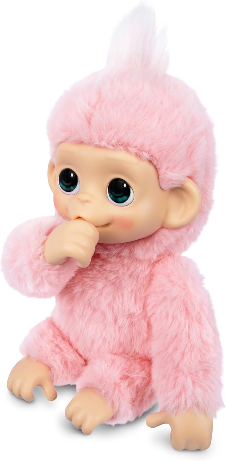 Little Live Pets Baby Monkey Minis – interaktiver Plüschaffe Luna Lemon mit über 20 realistischen Ge