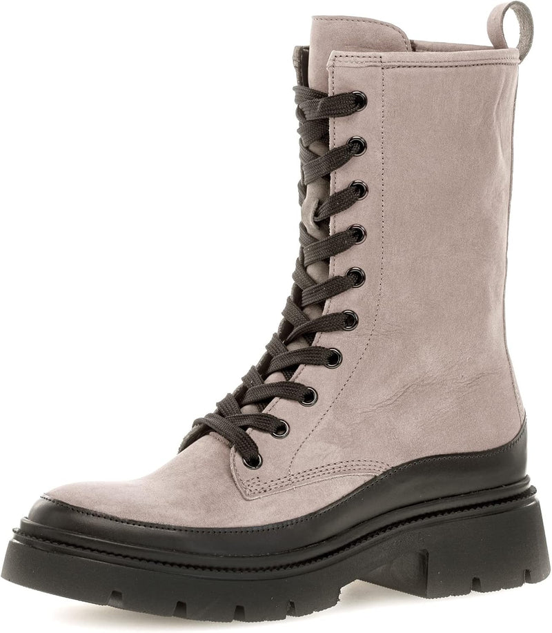 Gabor BIKER-/COMBAT BOOT, Soft Nubuk (Flausch), fango/fango/schwarz, Wechselfussbett. 91.831.19 36 E