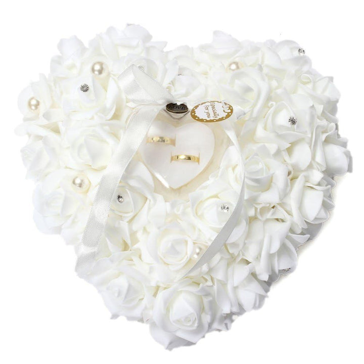 Ringkissen, weiss, Ringkissen, Spitze, Kristall, Rose, Hochzeit, Ringhalter, Ringhalter, Weiss