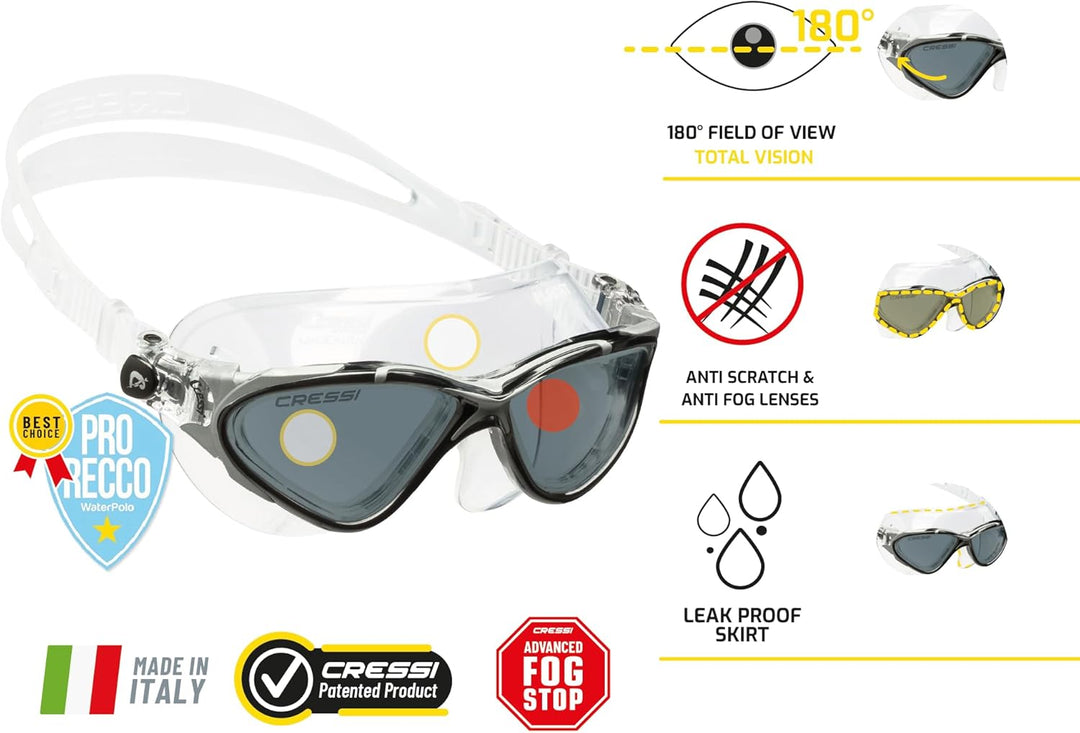 Cressi Planet Goggles - Premium Schwimmbrille für Schwimmen, Pool, Triathlon und alle Wassersportart
