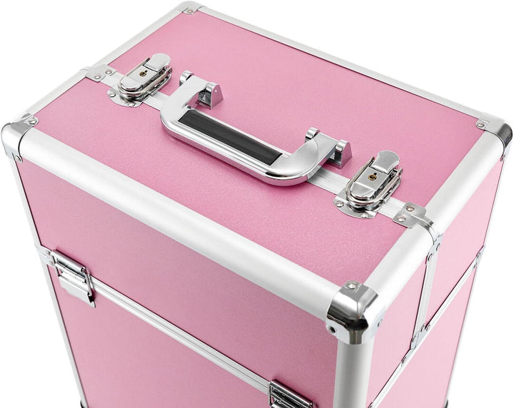 Kosmetikkoffer Trolley, Alu Trolley, 4-in-1 Schminkkoffer, Friseurkoffer, abschliessbar, Make-up Kof